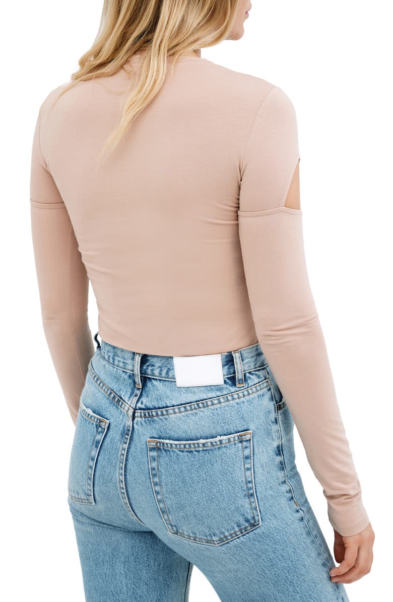 Marcella Kent Cutout Long Sleeve Top, Alternate, color, Light Beige