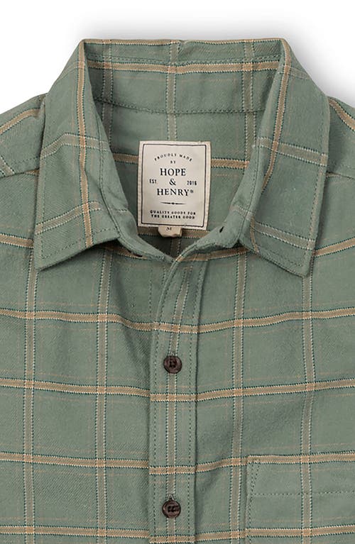 Hope & Henry Brushed Flannel Button Down Shirt In Green