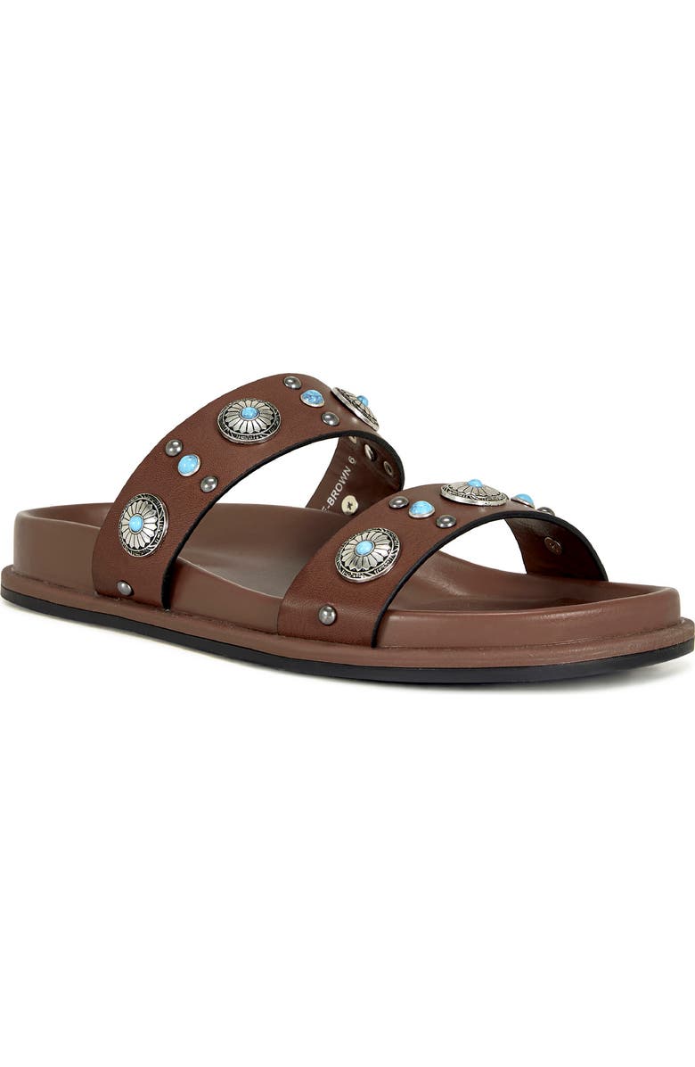 AZALEA WANG Storge Slide Sandal, Main, color, Brown