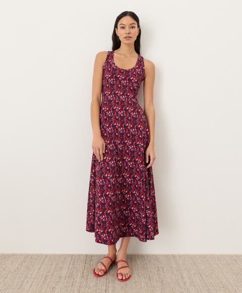 Fit & Flare Open Back Maxi Dress Made With Organic Cotton