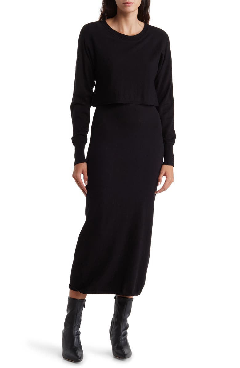 STITCHDROP Frisco 2-Fer Sweater Midi Dress, Main, color,
