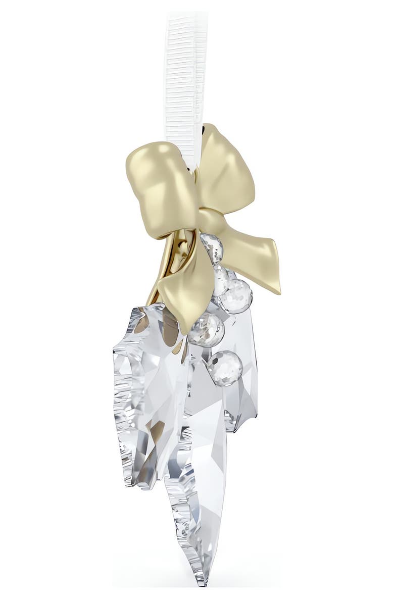 Swarovski Holiday Magic Holly Leaves Crystal Ornament, Alternate, color, Clear / Gold