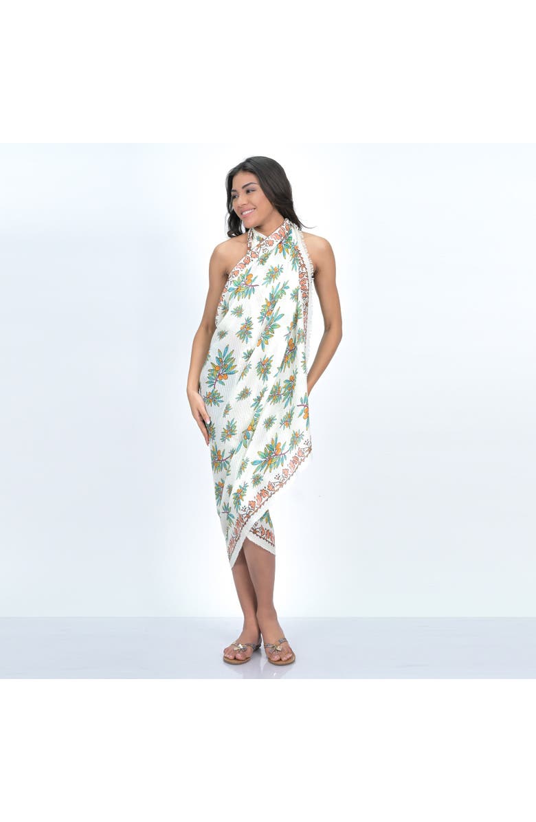 Vismaya Leaf Cascade Scarf, Alternate, color, Beige