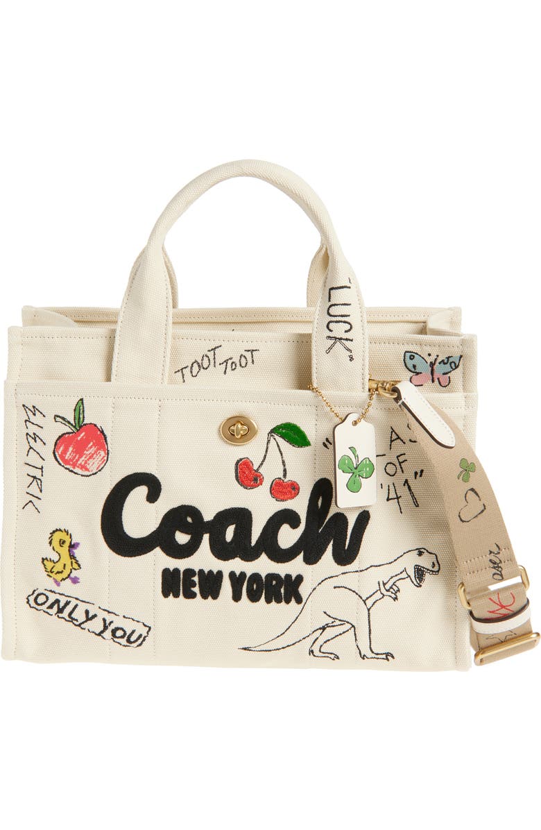 COACH Sketch Print Cotton Canvas Cargo Tote, Main, color,