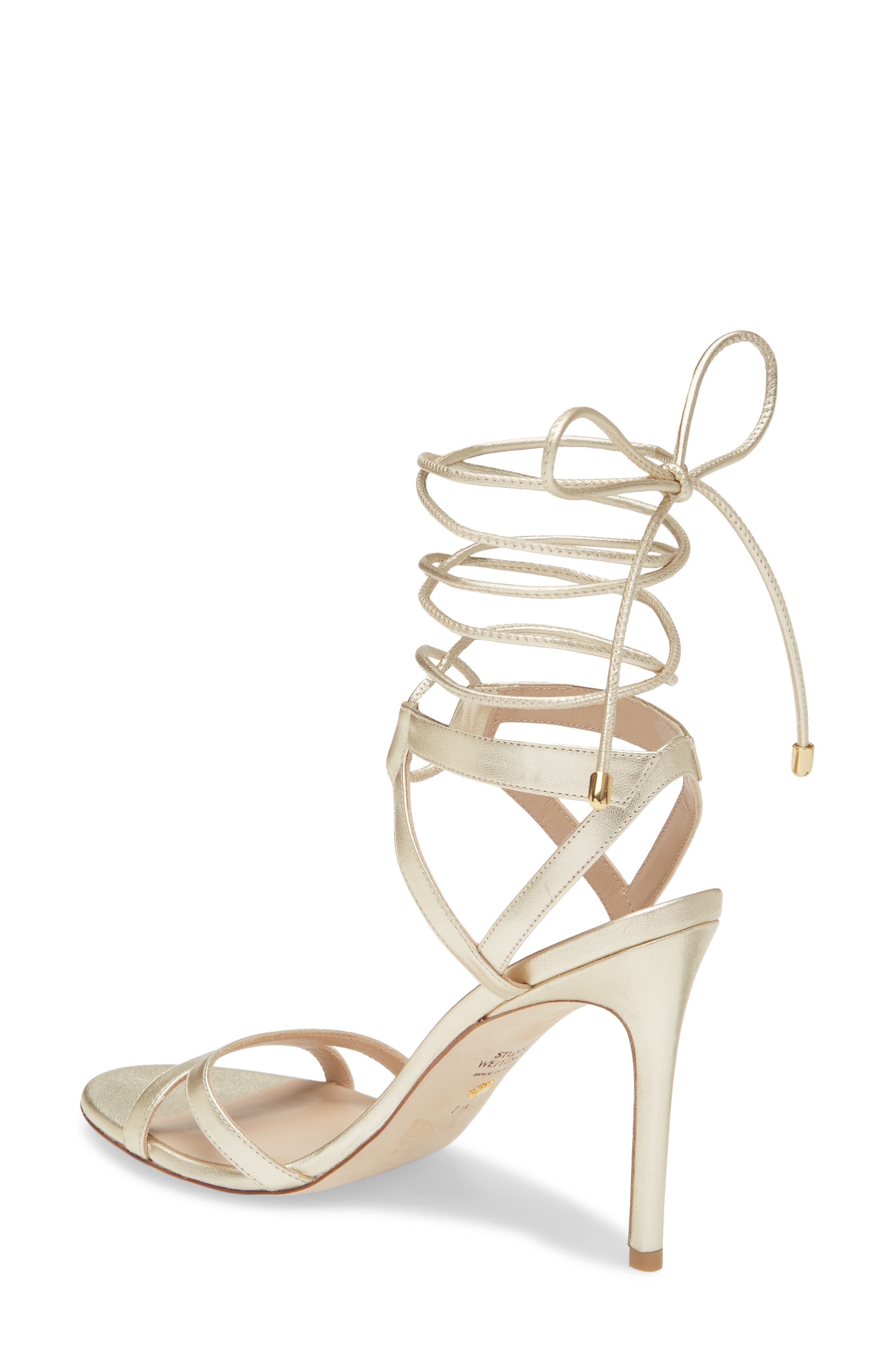 Stuart Weitzman Soiree 100 Lace-Up Sandal, Alternate, color, 