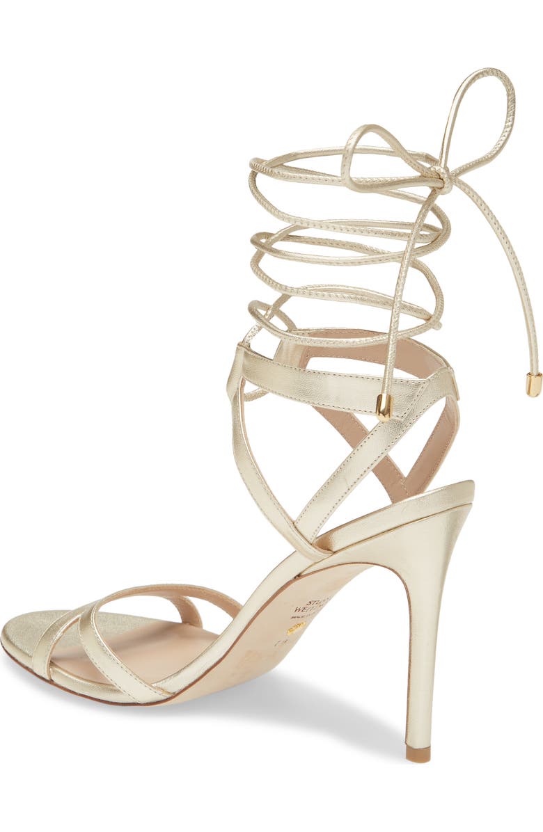 Stuart Weitzman Soiree 100 Lace-Up Sandal, Alternate, color,