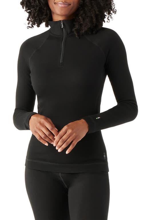 Smartwool Classic Thermal Merino Base Layer Quarter Zip In Black