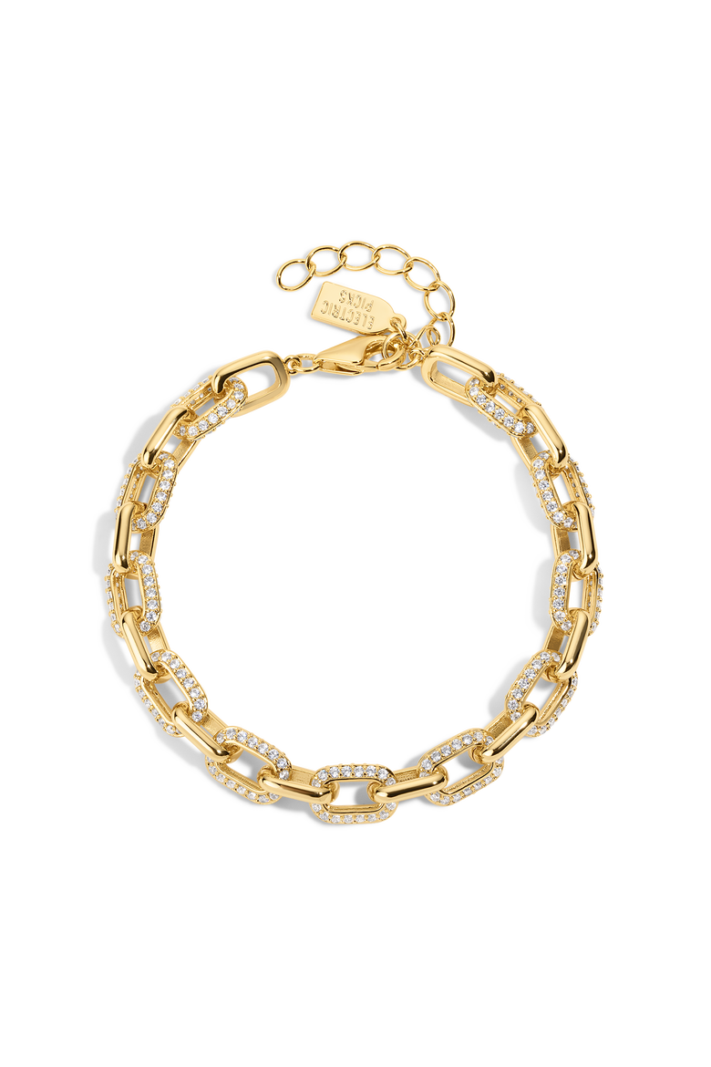 Headliner Link Chain Bracelet, Main, color, Yellow Gold