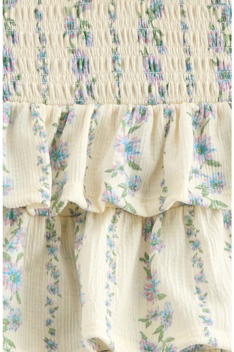 Kids' Smocked Tiered Skirt, Alternate, color, IVORY EGRET KIMBERLY FLORAL