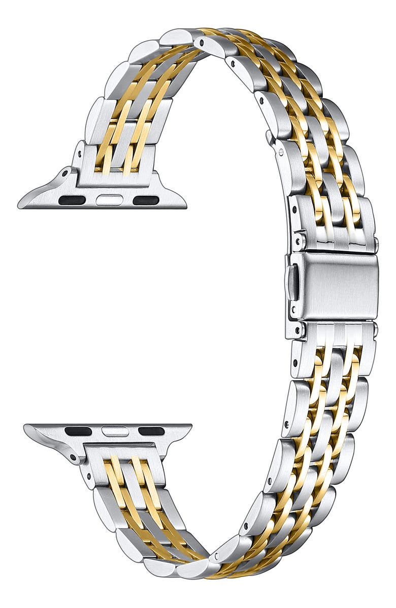The Posh Tech Rainey Skinny Stainless Steel Apple Watch<sup>®</sup> Watchband, Alternate, color, Silver/Gold