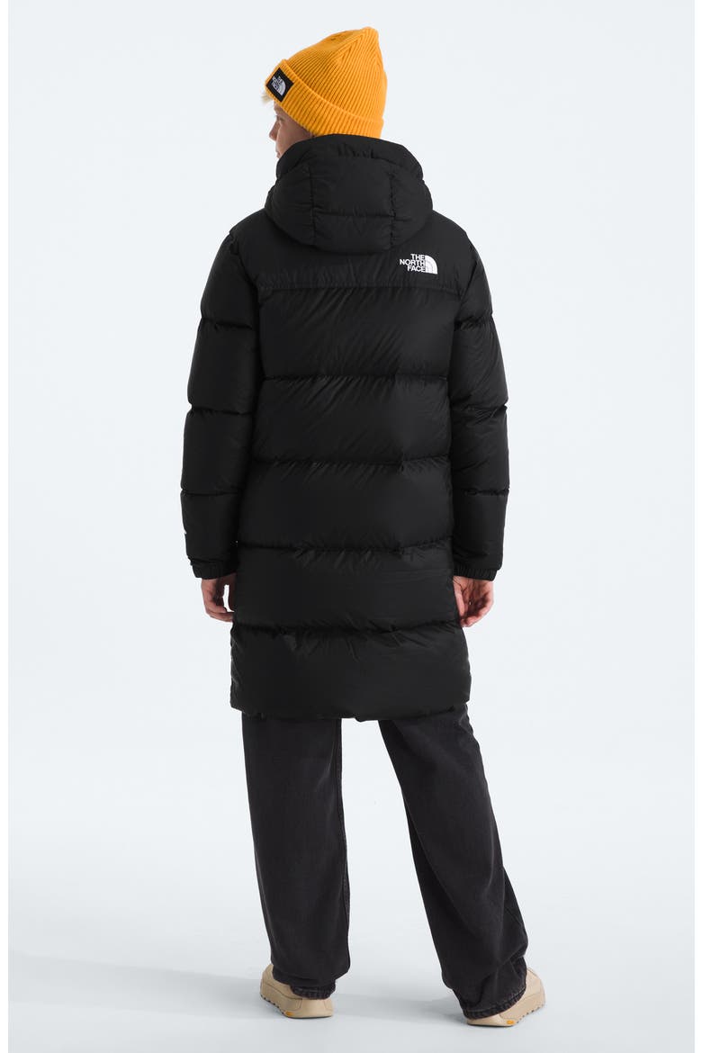 Kids' Retro 1996 Nuptse 700 Fill Power Down Packable Hooded Long Parka, Alternate, color, TNF BLACK/ TNF BLACK