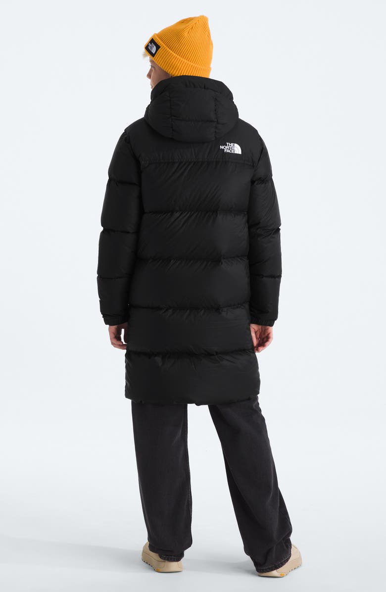 The North Face Kids' Retro 1996 Nuptse 700 Fill Power Down Packable Hooded Long Parka, Alternate, color, Tnf Black/ Tnf Black