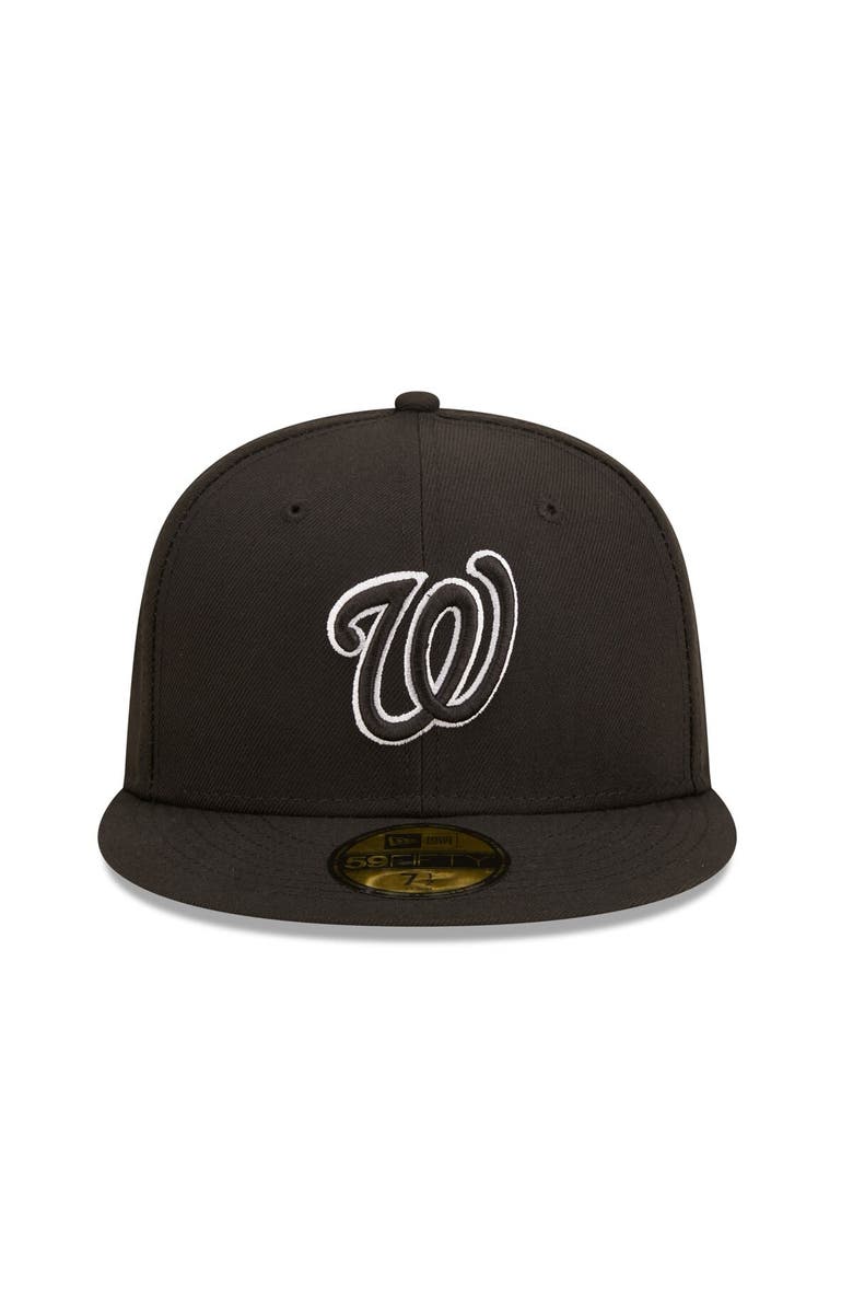 New Era Men's New Era Washington Nationals  Black on Black Dub 59FIFTY Fitted Hat, Alternate, color, 