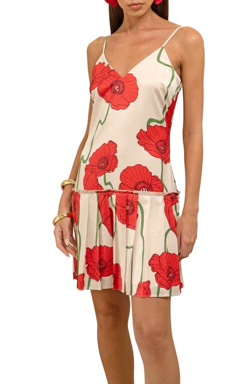 ADELYN RAE ADELYN RAE CAMILA ABSTRACT ROSE PRINT MINIDRESS 
