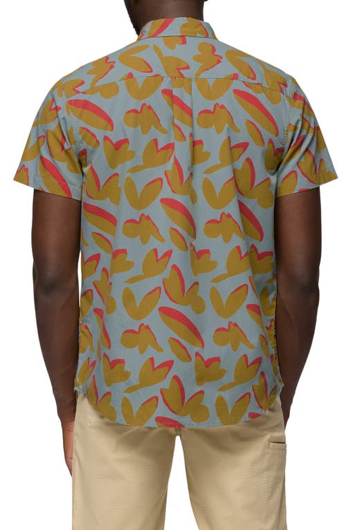 Prana Stimmersee Short Sleeve Button-up Shirt In Saltwater Indo Disco
