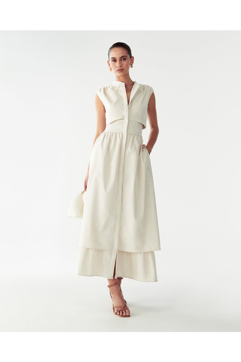 Fallyn Midi Dress, Alternate, color, Natural