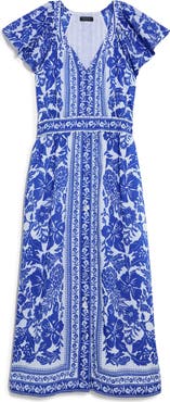 vineyard vines Britt Floral Short Sleeve Midi Dress