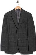Duchamp Slim Fit Plaid Stretch Knit Sport Coat