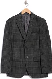 Duchamp Slim Fit Plaid Stretch Knit Sport Coat
