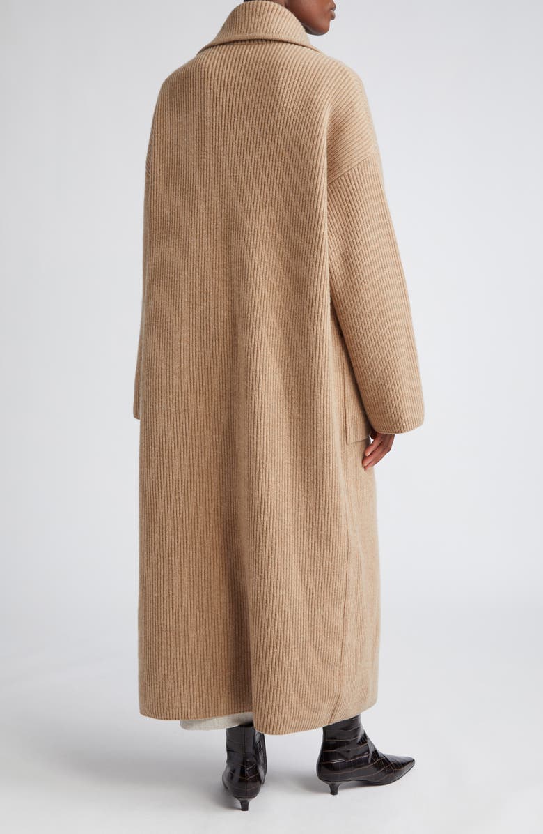 TOTEME Wool Blend Rib Cardigan Coat, Alternate, color,