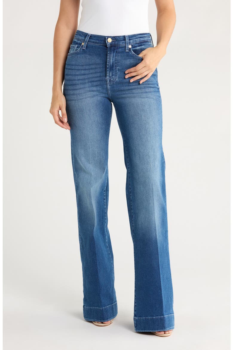 Modern Dojo Flare Leg Jeans, Main, color, BLUE DENIM