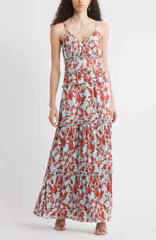 Chelsea28 Ruffle Plissé Maxi Sundress