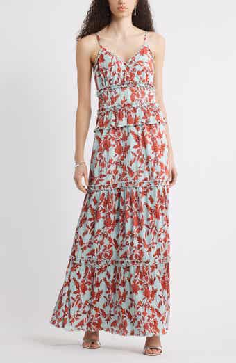 Chelsea28 Ruffle Plissé Maxi Sundress
