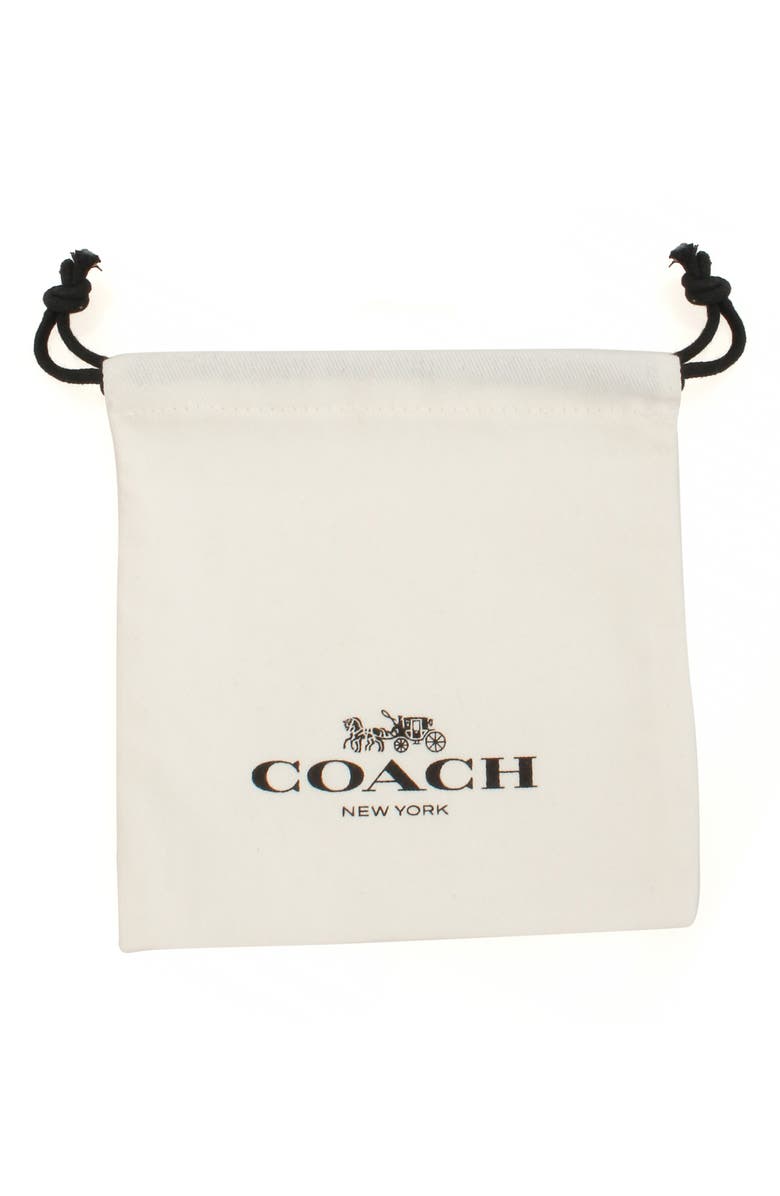COACH Faux Pearl Logo Charm Bracelet, Alternate, color,