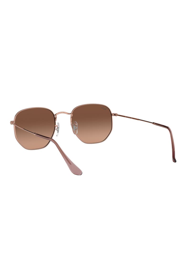 54mm Gradient Hexagonal Sunglasses, Alternate, color, COPPER