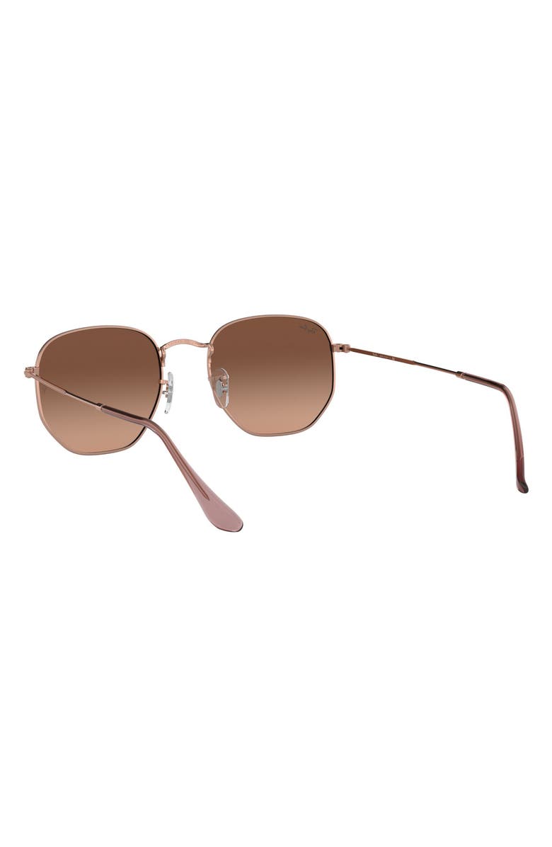 Ray-Ban 54mm Gradient Hexagonal Sunglasses, Alternate, color, Copper