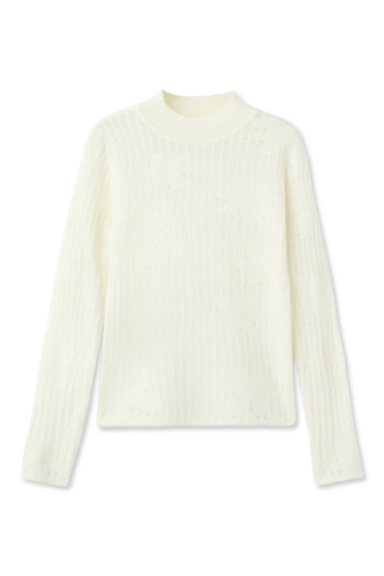 Floral Jacquard Sweater, Alternate, color, ECRU