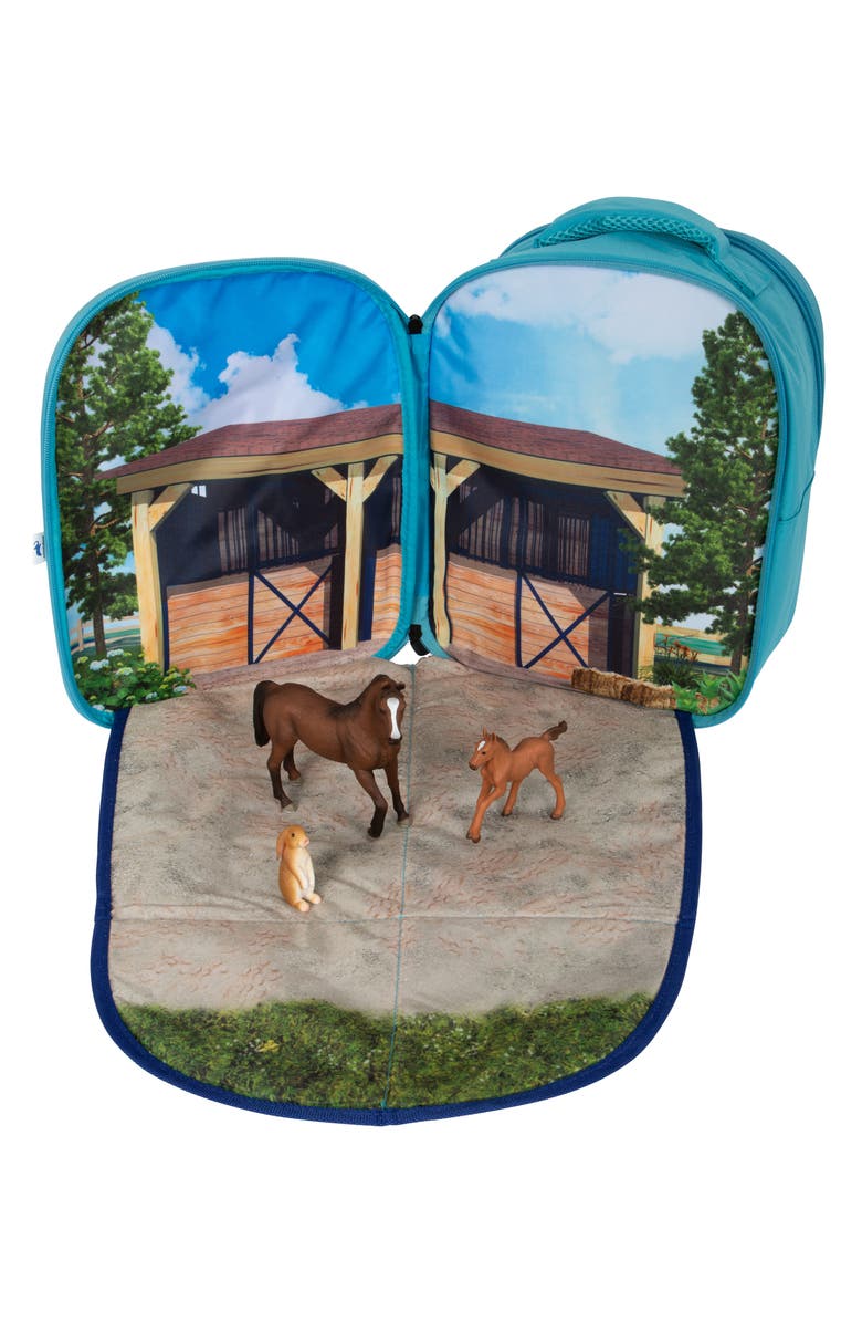 MOJO 3D Horse Stable Backpack & Figurines Playset, Alternate, color, 