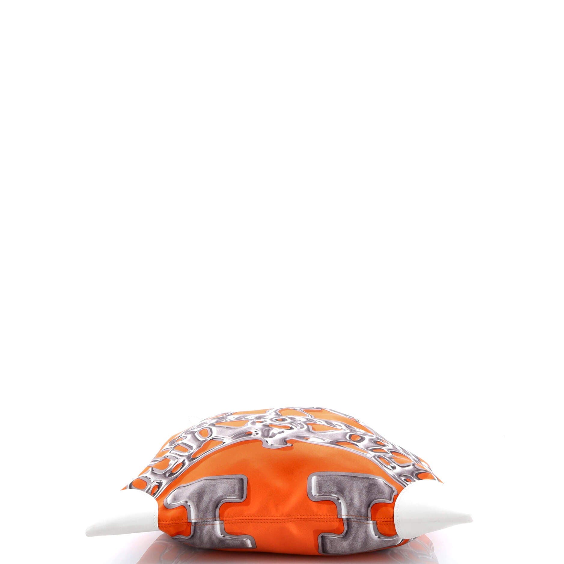 Pre-Owned Hermes Silky City Bag Printed Silk and Leather PM, Alternate, color, Orange