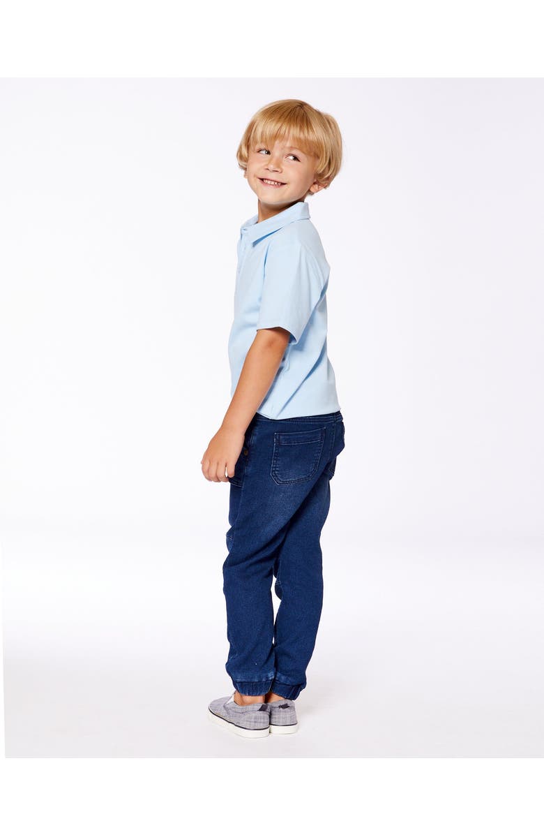Deux par Deux Baby Boy's French Terry Denim Jogger Pant Dark Denim Blue, Alternate, color,