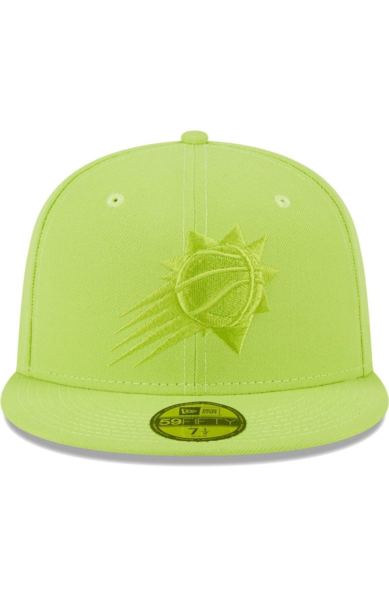 New Era Men's New Era Neon Green Phoenix Suns Spring Color Pack 59FIFTY Fitted Hat, Alternate, color, 
