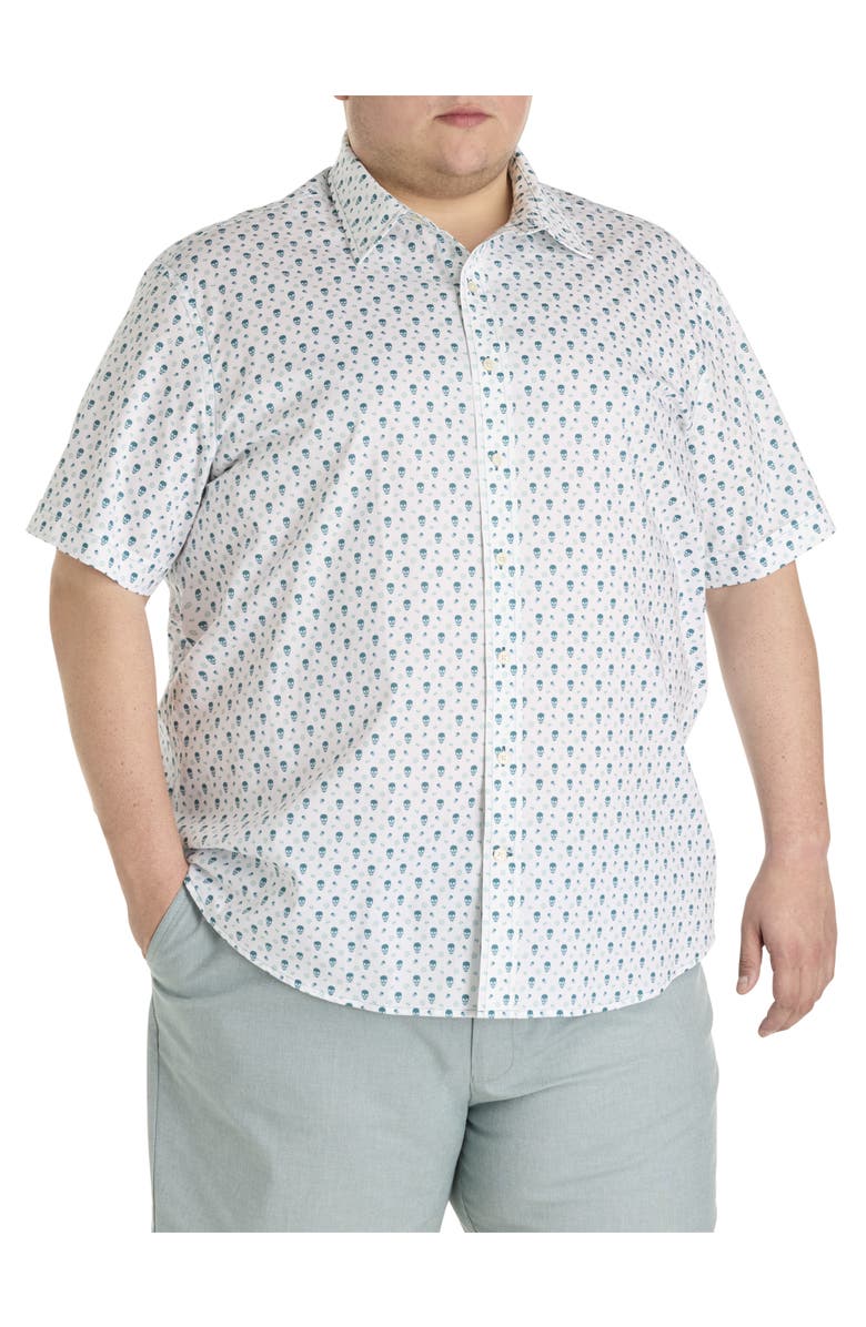 Synrgy by DXL Big & Tall Skull Print Sport Shirt, Main, color, 