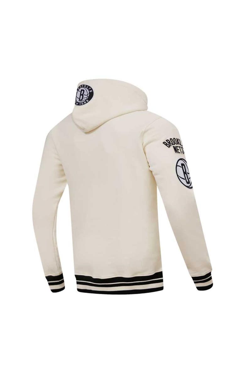 PRO STANDARD Men's Pro Standard Cream Brooklyn Nets Retro Classic Fleece Pullover Hoodie, Alternate, color,