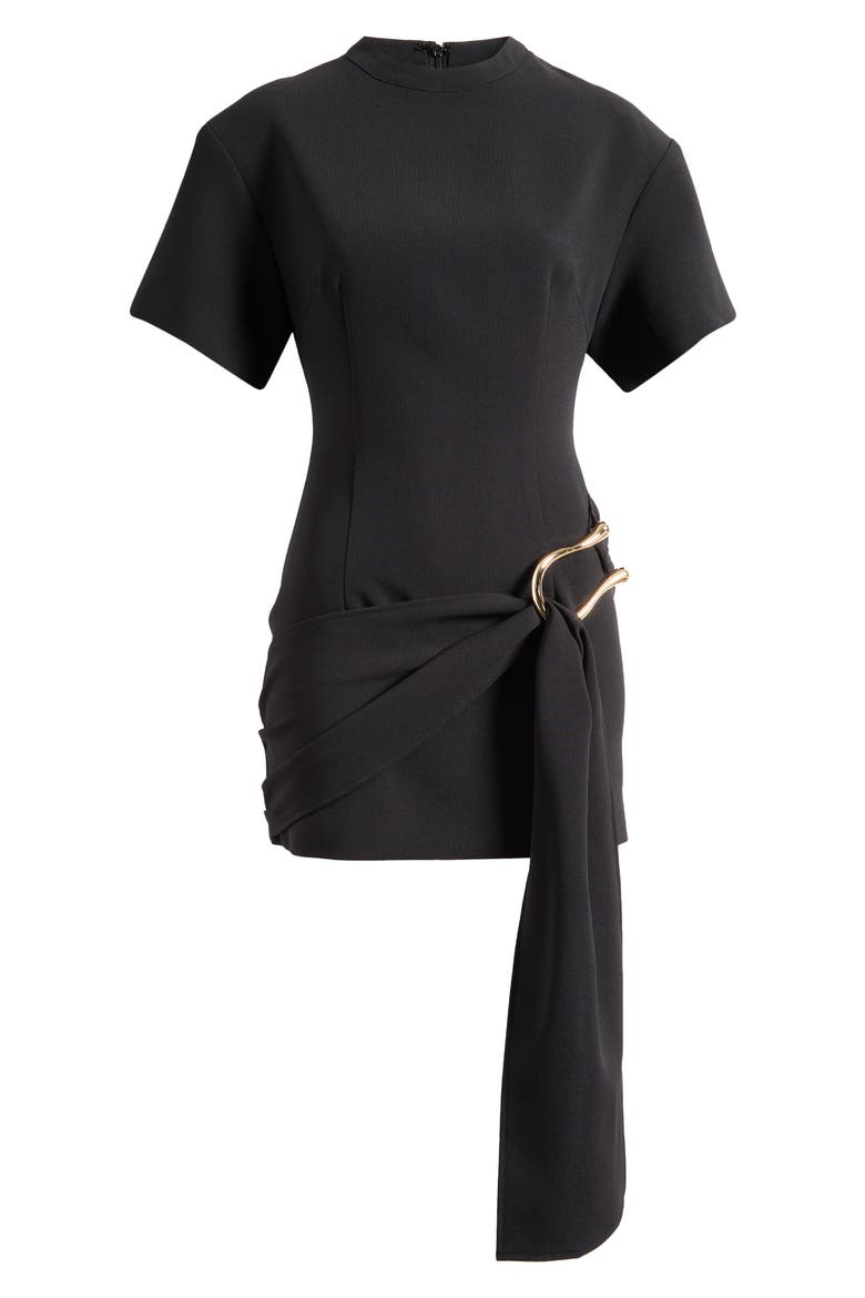 Martini Draped Belt Minidress, Alternate, color, ONYX