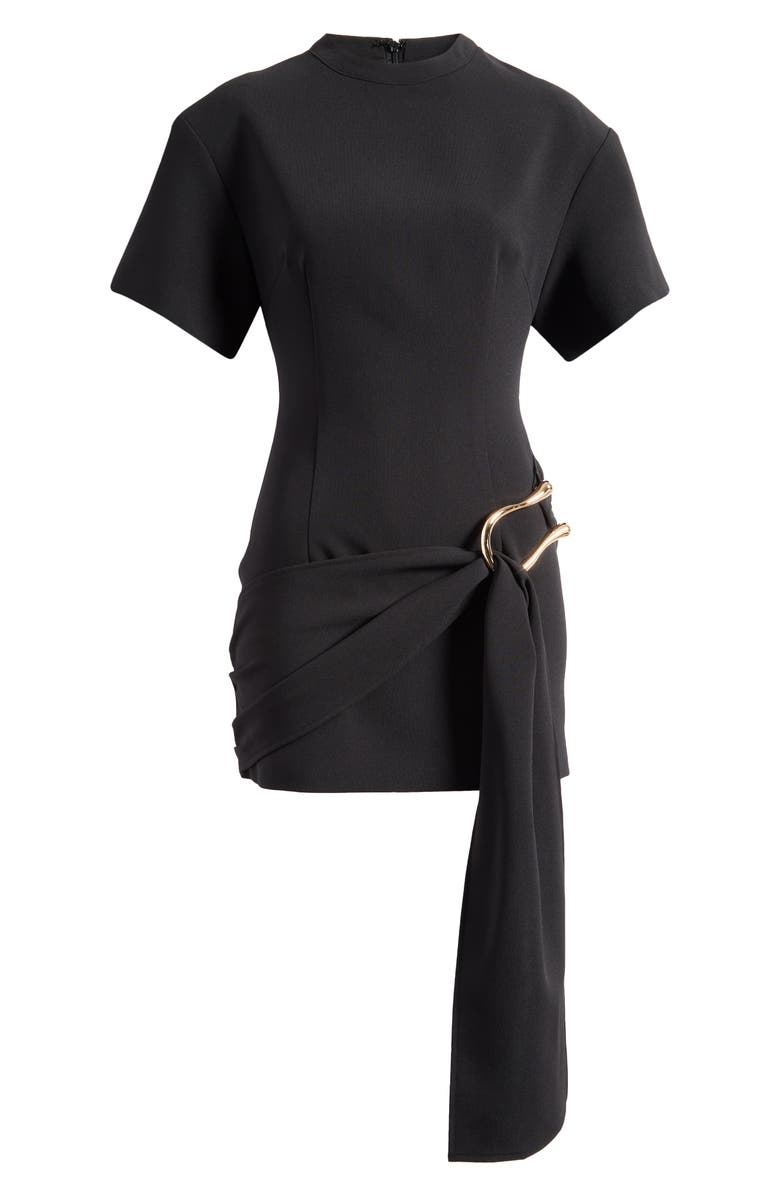 LIONESS Martini Draped Belt Minidress, Alternate, color, Onyx