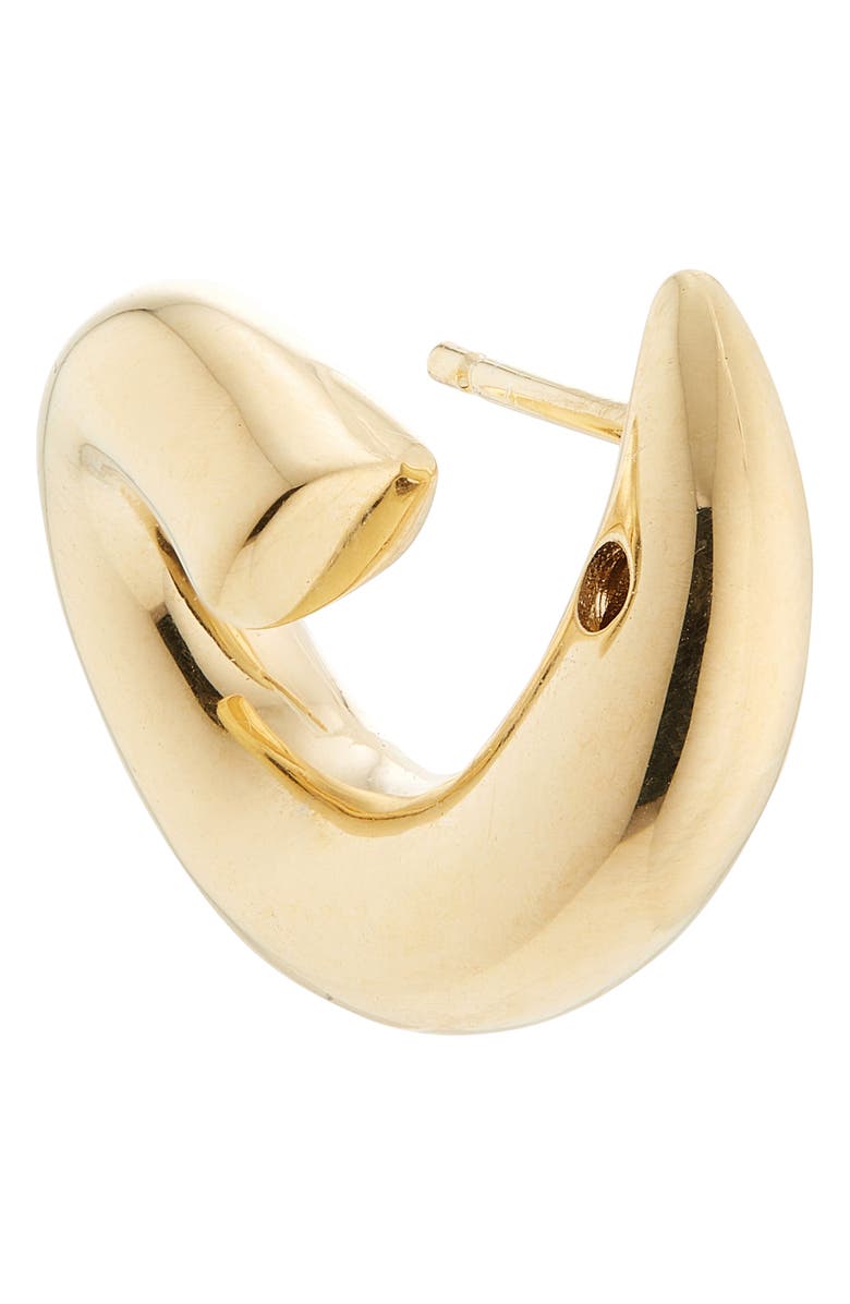 Bottega Veneta Mini Sardine Hoop Earrings, Alternate, color, 8120 Yellow Gold