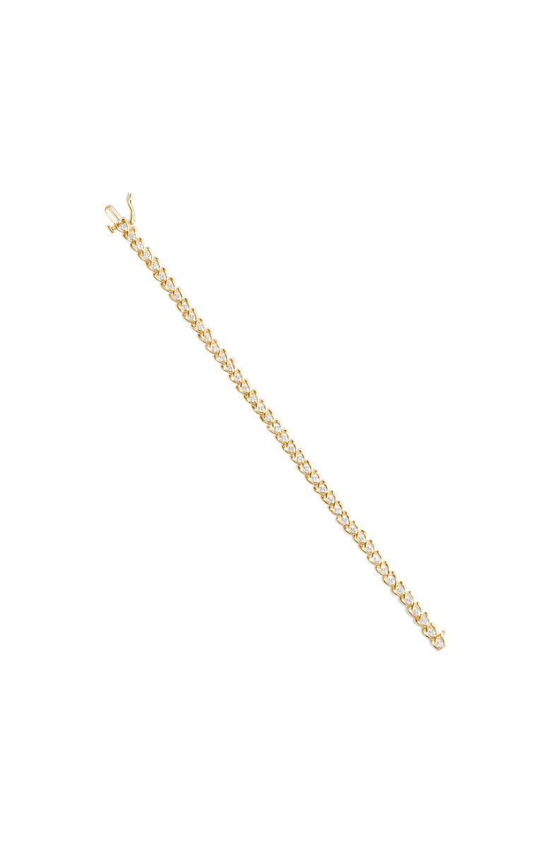 Haus of Brilliance Silver 1.00 Cttw Diamond C-Shaped Link Bracelet, Alternate, color, Yellow Gold Over Silver