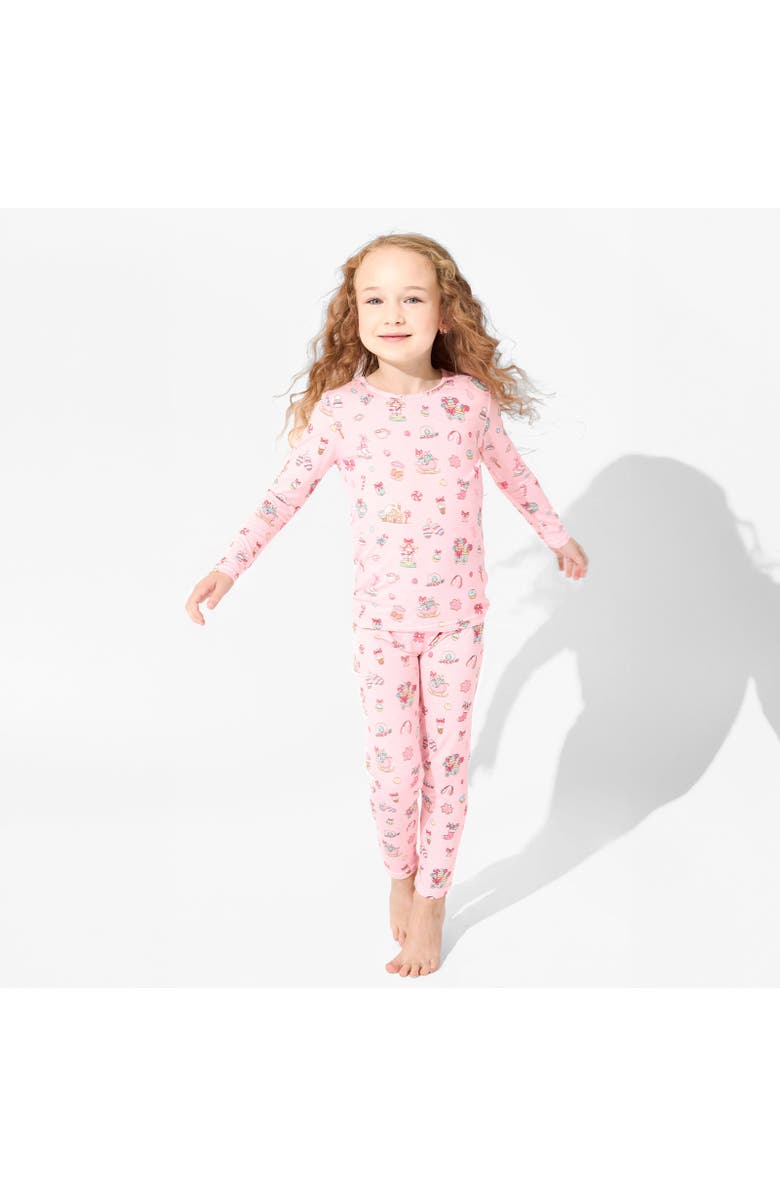 Bellabu Bear Kids' Candy Cane Lane Set of 2 Piece Pajamas, Alternate, color, Candy Cane Lane