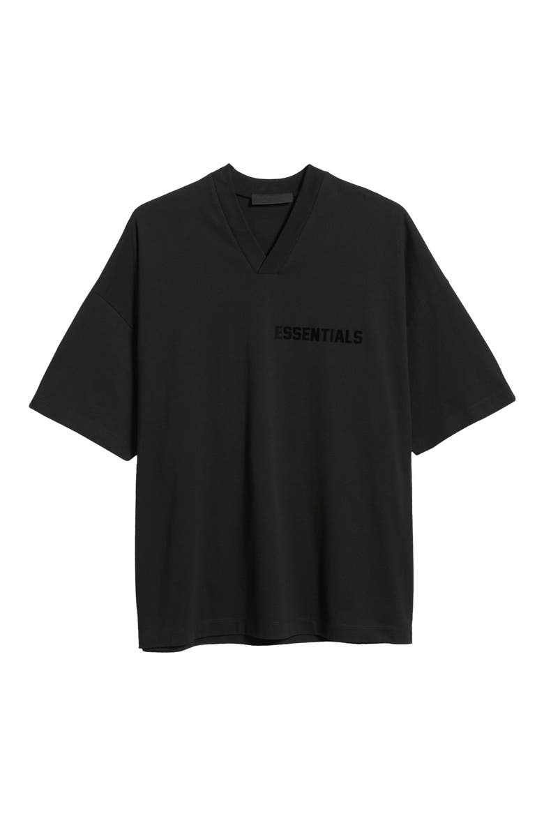 Oversize V-Neck T-Shirt, Alternate, color, JET BLACK