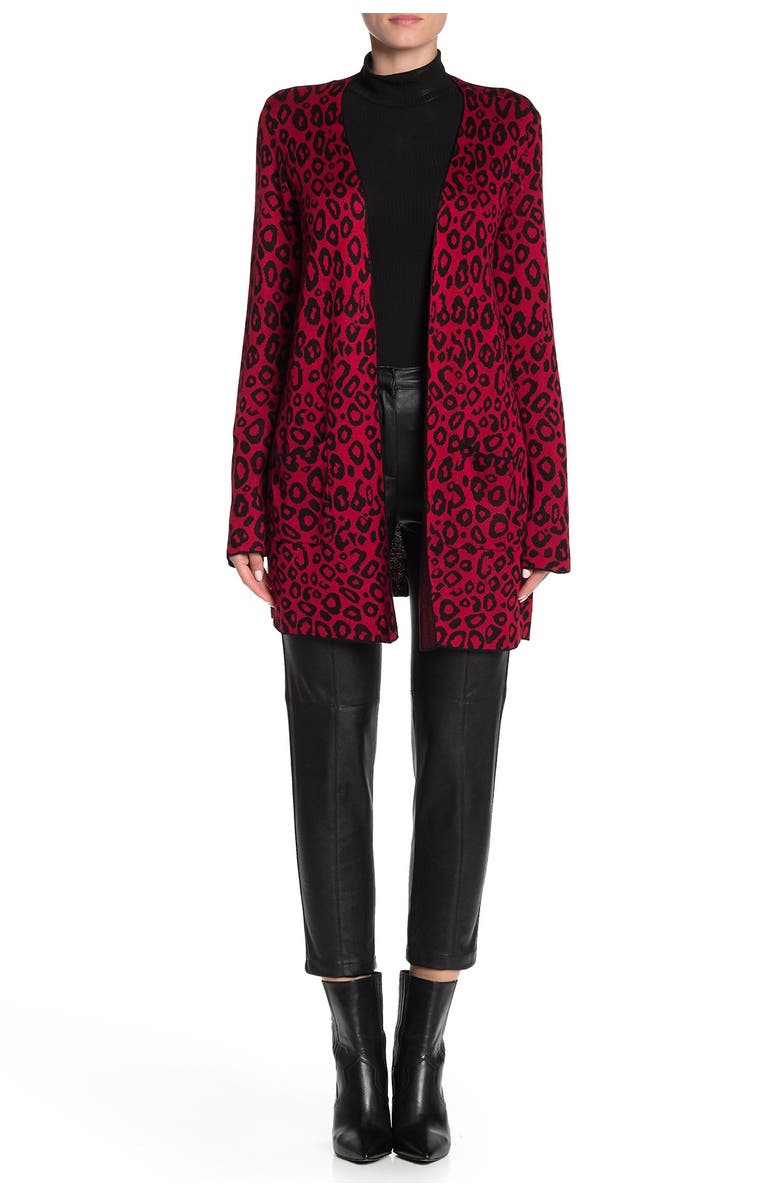 Joseph A Leopard Open Front Cardigan, Alternate, color, 