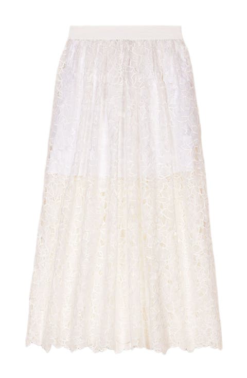 Floral lace maxi skirt