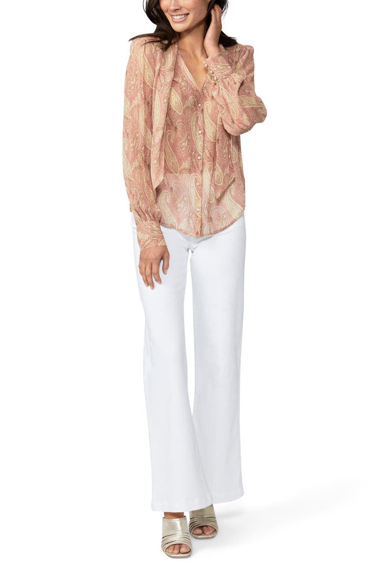 Cleobelle Paisley Silk Blouse, Alternate, color, LIPSTICK PINK/TAN