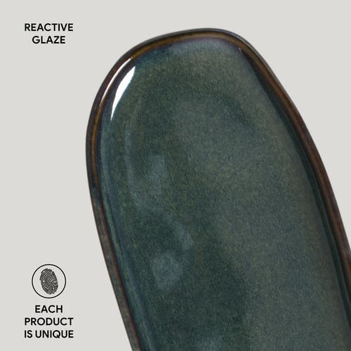 Porto Brasil Shallow Organic Oval Platter Small Set Of 4 In Green
