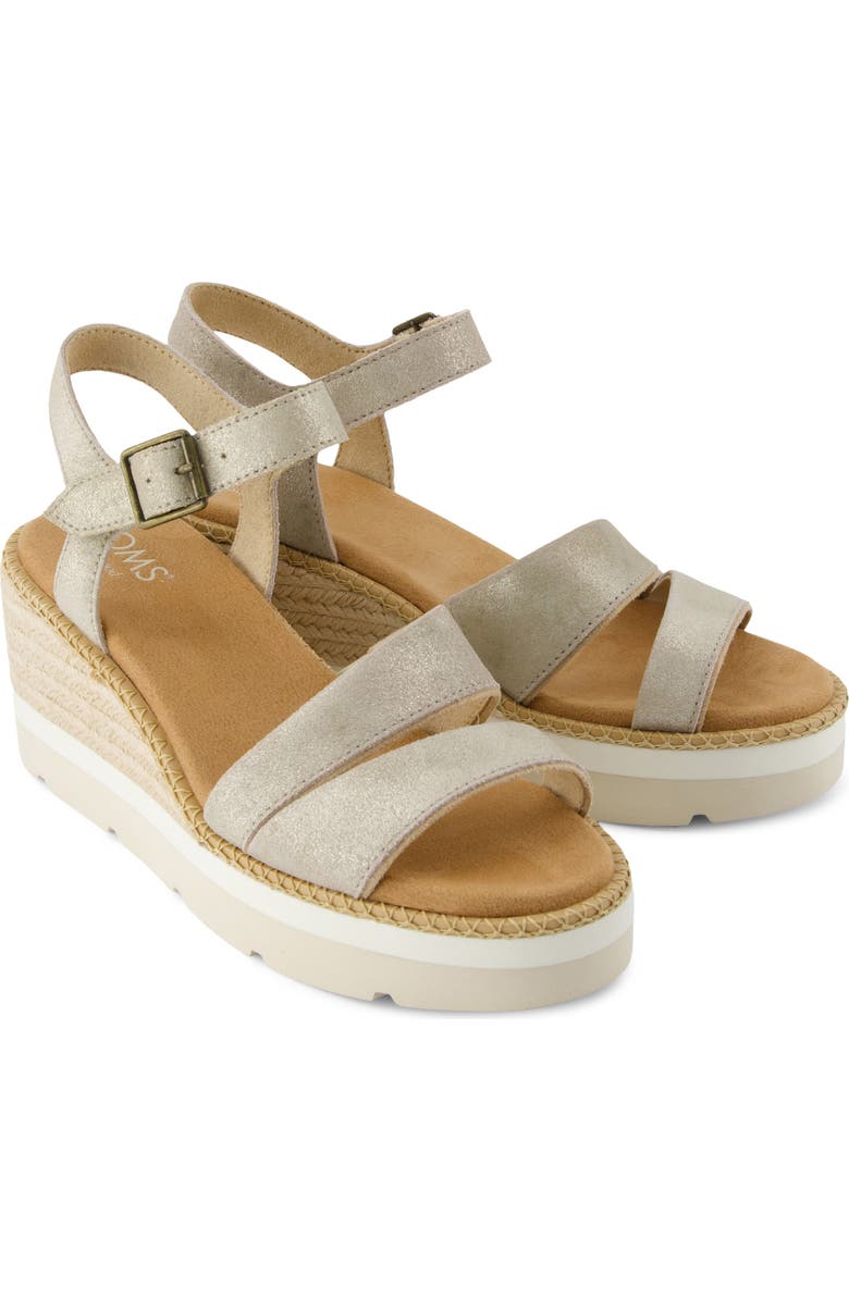 TOMS Darya Platform Wedge Sandal, Alternate, color, Silver