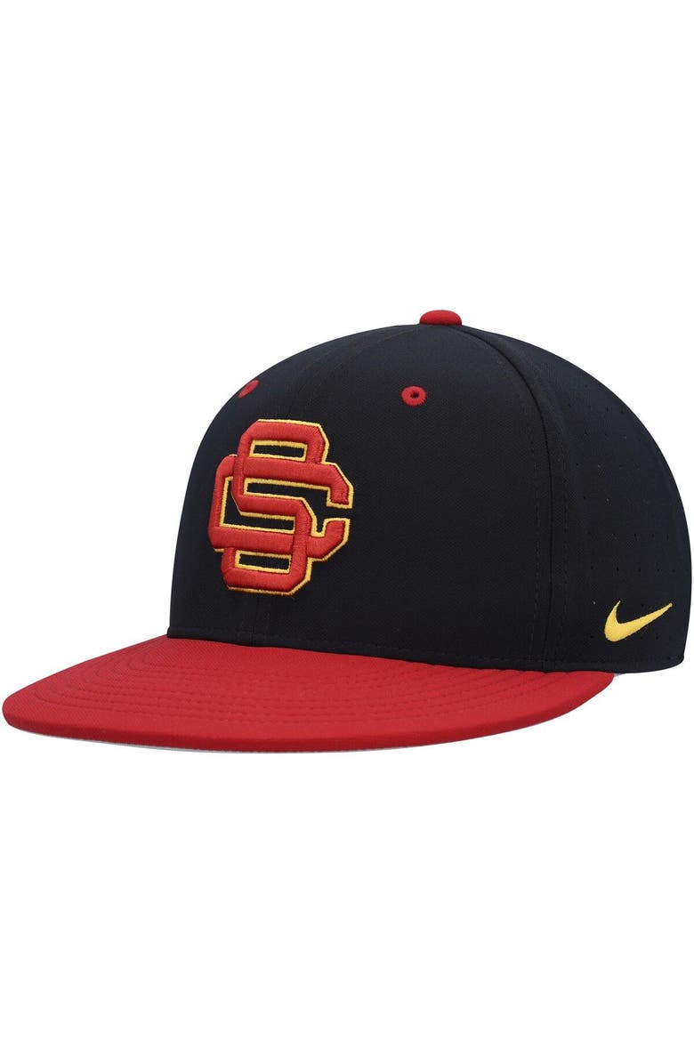 Nike Men's Nike Black USC Trojans Aero True Baseball Performance Fitted Hat, Main, color, 