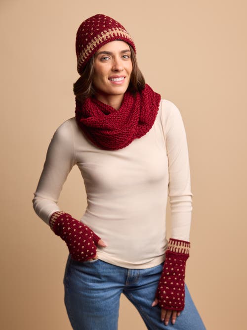 Feelgoodz Artisan Woven Karuna Infinity 100% Wool Scarf In Brown